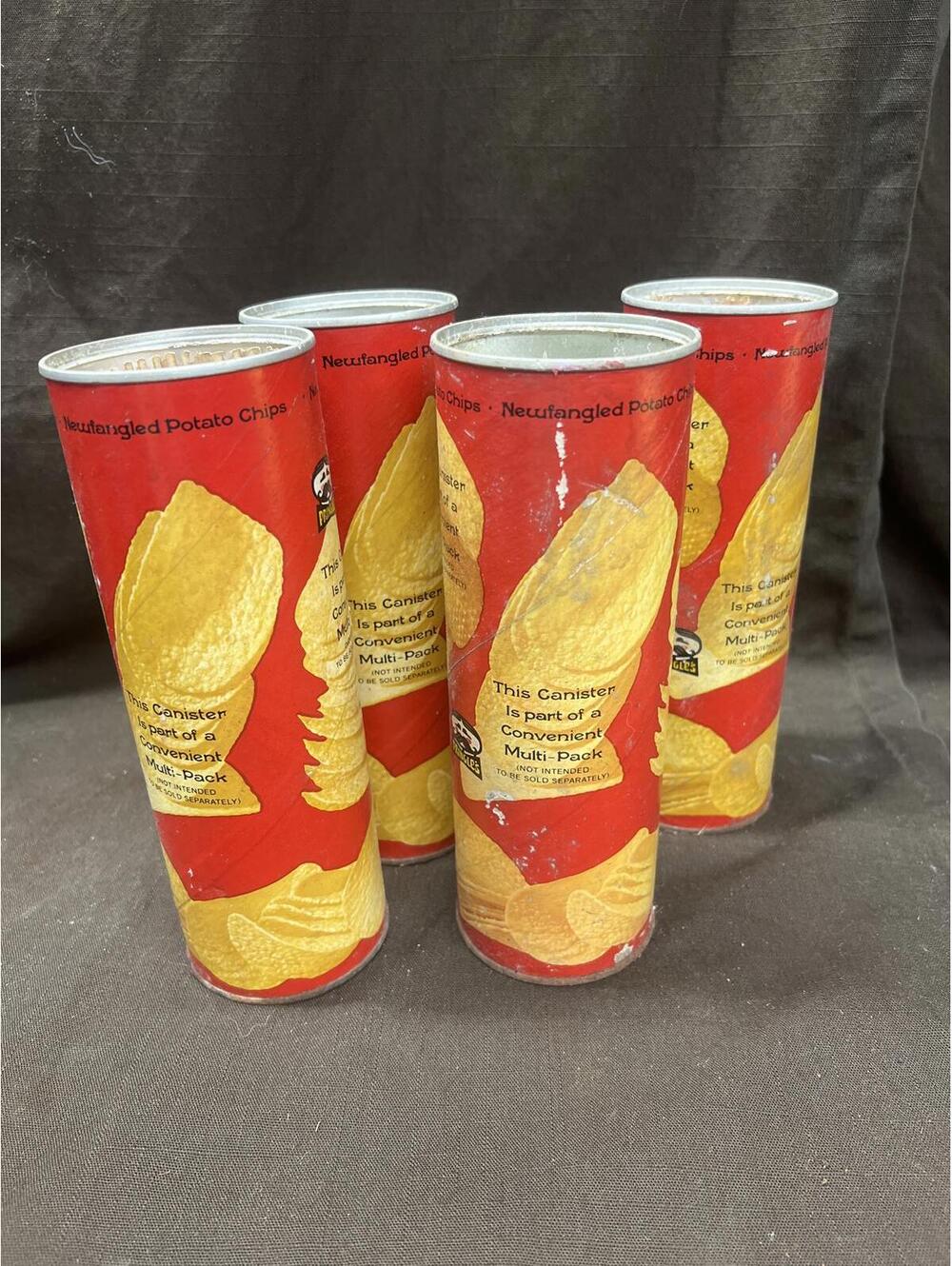 Pringles Convenient Multi-Pack Canister Set of 4 Red Potato Chip Tin Containers